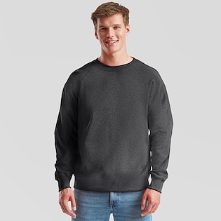 Fruit of the Loom Classic Raglan Sweat - dark heather grey