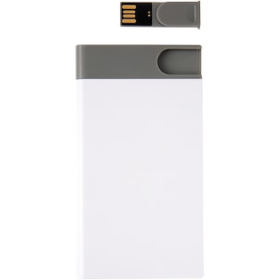 Powerbank Talladega, 2.500 mAh - bianco