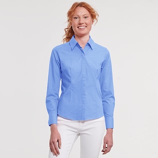Russell Ladies´ Long Sleeve Fitted Polycotton Shirt 924F - corporate blue