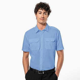 Kariban Men´s Short-Sleeved Pilot Shirt - sky