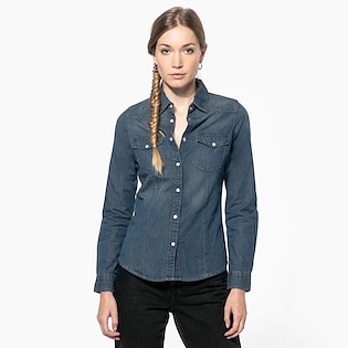Kariban Ladies´ Long-Sleeved Denim Shirt