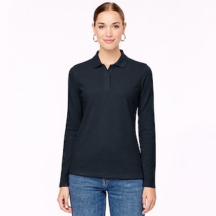 Kariban Tory Women's Long-Sleeved Polo Shirt - navy