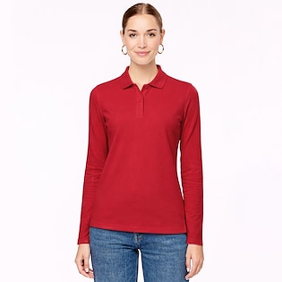 Kariban Tory Women's Long-Sleeved Polo Shirt - red