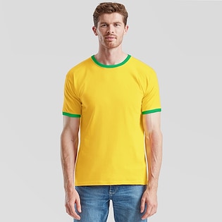 Fruit of the Loom Ringer - sunflower/kelly green