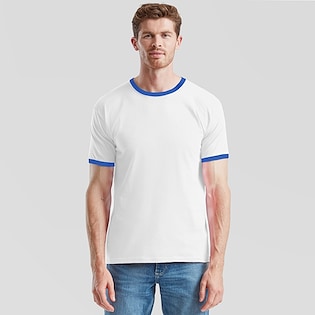 Fruit of the Loom Ringer - white/ royal blue