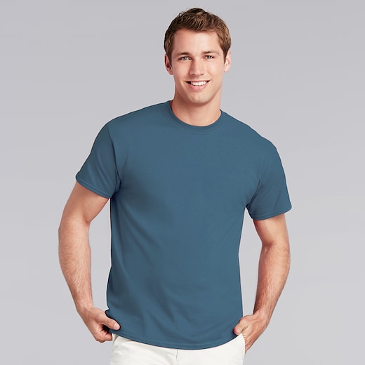 Gildan Ultra Cotton T-Shirt Uomo - Indigo Blue, Taglia M - Maglietta Di Qualità, Collo E Spalle Nastrate