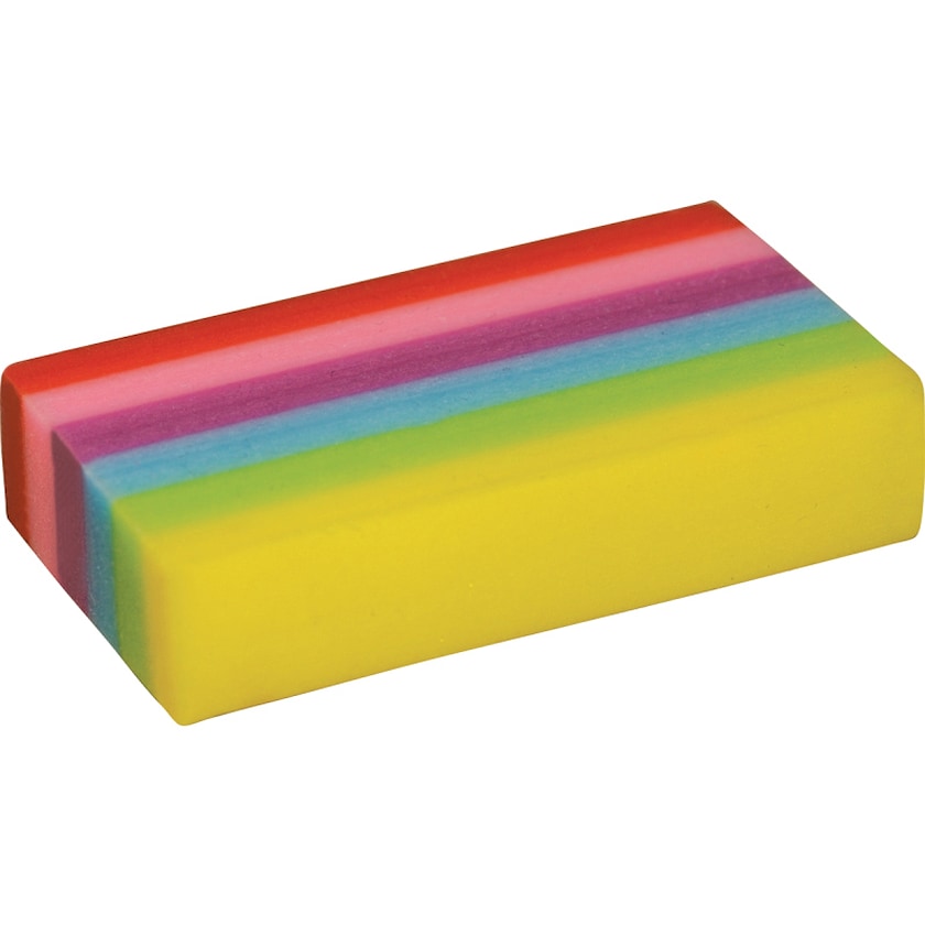 6 Gomme Arcobaleno Cubo – Cancelline Colorate In PVC – Set Per Disegno, Scuola E Ufficio – Senza Lattice – Confezione Regalo